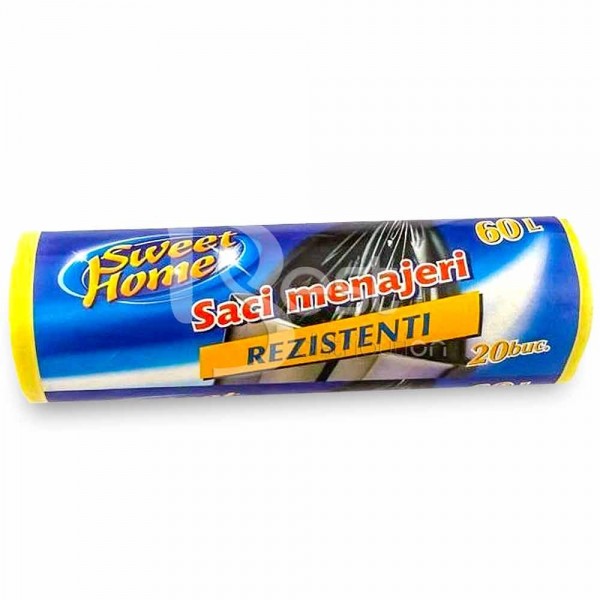 Saci menaj 60 l galbeni HDPE (SH)